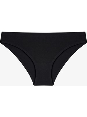 Penti Siyah  Dikişsiz İz Yapmayan Normal Bel Slip Külot