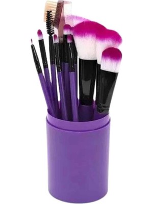 Pazarcan 12 Parça Yumuşak Uçlu Makyaj Fırça Set-Göz ve Yüz Makyajı Için Fırça Seti Profesyonel Makyaj Seti