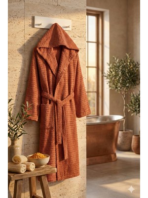 Mira Kiremit Kapüşonlu Bornoz