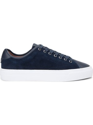 Tommy Hilfiger Lacivert Erkek Sneaker Premıum Dress Leather Mıx