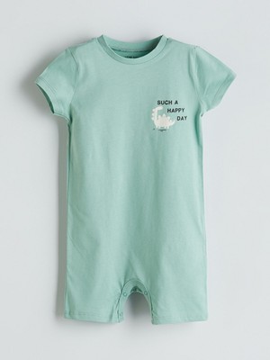 Lc Waikiki Yeni Sezon Bisiklet Yaka Baskılı Erkek Bebek Penye Tulum