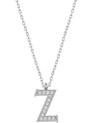 925 Ayar Gümüş Z Harfi Kadın Gümüş Kolye T6703 (72)