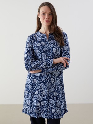 Lc Waikiki Yeni Sezon Hakim Yaka Desenli Kadın Tunik