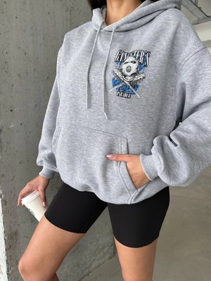 Zengezur Mall Storozal 3 Iplik Şardonlu Oversize Kafa Baskılı Sweat Gri (Beden: S)