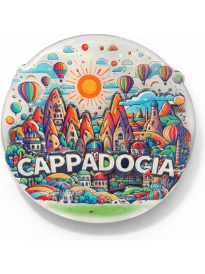 Kapadokya Temalı Ahşap Buzdolabı Magneti Model 3