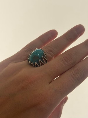 Hasyılmaz Firuze Turkuaz Taşlı 925 Ayar Gümüş Yüzük 12,30 Gram