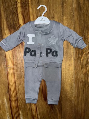 Zengezur Mall Storozal 3-12 Aylık Üçlü Kolej Ceketli Takım Gri (Beden: 9-12)