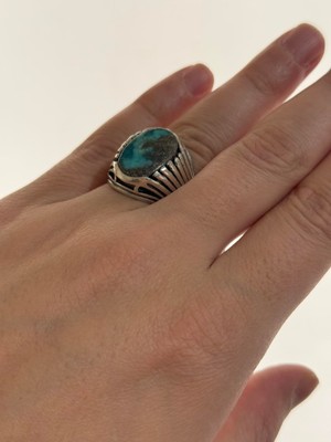 Hasyılmaz Firuze Turkuaz Taşlı 925 Ayar Gümüş Yüzük 16,3 Gram