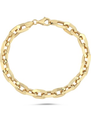 Sembol Gold Uzun Halkalı Modern Altın Bileklik 7 mm-20 cm