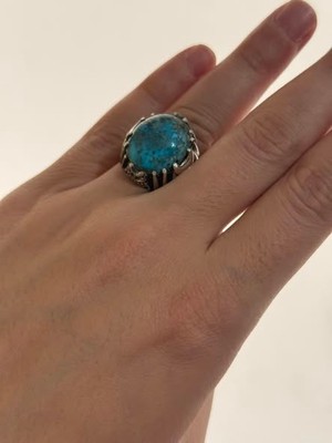 Hasyılmaz Firuze Turkuaz Taşlı 925 Ayar Gümüş Yüzük 16,9 Gram