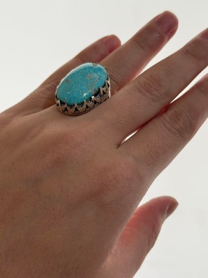 Hasyılmaz Firuze Turkuaz Taşlı 925 Ayar Gümüş Yüzük 23,6 Gram