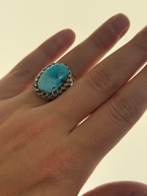 Hasyılmaz Firuze Turkuaz Taşlı 925 Ayar Gümüş Yüzük 16,10 Gram