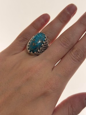 Hasyılmaz Firuze Turkuaz Taşlı 925 Ayar Gümüş Yüzük 16,4 Gram