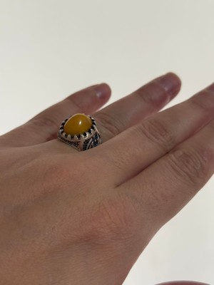 Hasyılmaz Yemen Akik Taşlı 925 Ayar Gümüş Yüzük 9,60 Gram