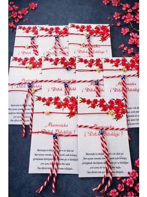 By Dilek Çetin Acessorry Kırmızı Beyaz Yonca Figürlü Marteniçka Bileklik (10 Adet)