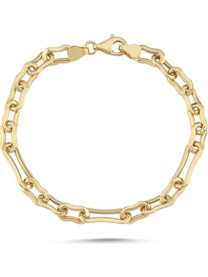 Sembol Gold Sık Dokulu Premium Altın Zincir Bileklik 5 mm-20 cm