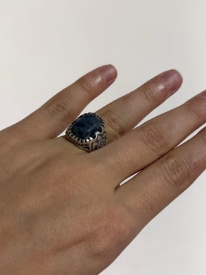 Hasyılmaz Gri Labradorit Taşlı 925 Ayar Gümüş Yüzük 12,10 Gram