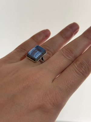 Hasyılmaz Mavi Topaz Taşlı 925 Ayar Gümüş Yüzük 11,40 Gram
