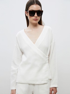 Lc Waikiki Yeni Sezon Kruvaze Yaka Dokulu Bluz