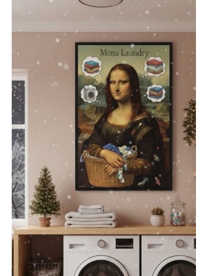 Safir Design Mizahi Mona Lisa Portresi Duvar Sanatı | Modern Çerçeveli Tablo