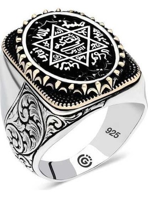 Inure Jewelry Gümüş Süleyman Mührü Oval Erkek Yüzük