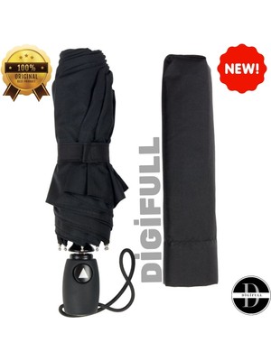 Normadia Siyah 8 Telli Dayanıklı Rüzgarda Güçlü Şemsiye