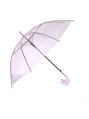 Normadia Şeffaf Pembe Renkli Şemsiye, Hafif ve Dayanıklı Tasarım