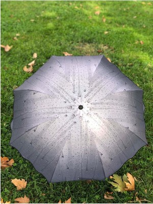 Normadia Rüzgarlı ve Suya Dayanıklı Kadın Gri Şemsiye, Şık ve Kullanışlı Tasarım