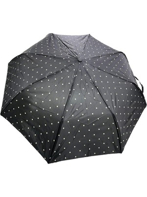 Normadia Siyah Noktalı Otomatik Şemsiye, Şık ve Dayanıklı Tasarım