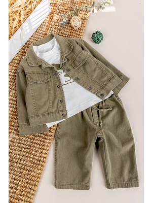 Babymod Şık 3'lü Ceketli Erkek Bebek Çocuk Takım Set
