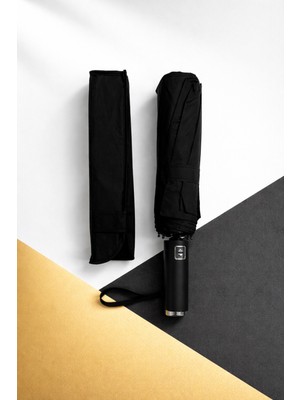 Normadia Ultra Lüx Tam Otomatik Siyah Erkek Şemsiye, Premium Kalite