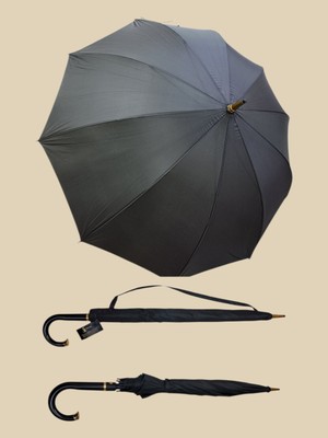 Normadia Şık Siyah Otomatik Açılan Protokol Baston Şemsiye
