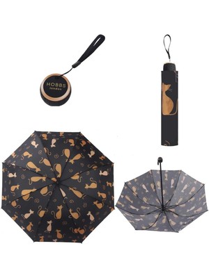 Normadia Renkli 3 Katlamalı Şemsiye, Hafif ve Pratik Kediler Tasarımıyla