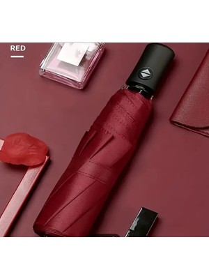 Otomatik Renkli 8 Telli Rüzgar ve Yağmur Şemsiyesi