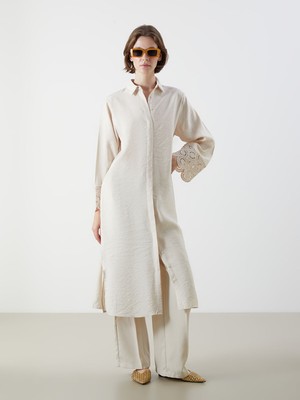 Lc Waikiki Yeni Sezon Kroşe Detaylı Modal Karışımlı Kadın Gömlek Tunik