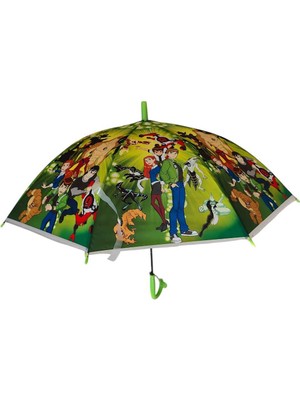 Renkli Erkek Çocuk Şemsiye, Eğlenceli Figürlü 8 Telli Tasarım