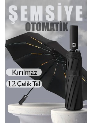 Normadia 12 Fiber Tel Tam Otomatik Rüzgarda Kırılmaz Şemsiye