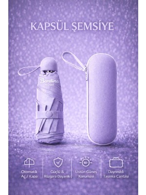 Normadia Mini Otomatik Kapsül Şemsiye, Rüzgar Dayanıklı, Taşımalı ve Şık Tasarım