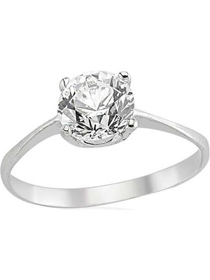 Inure Jewelry Gümüş Tek Taş Bayan Yüzük