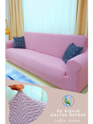 Uy Style Tuğla Desen 3kişilik Koltuk, Kanepe,çekyat Örtüsü,esnekli,likrali Koltuk Kılıfı