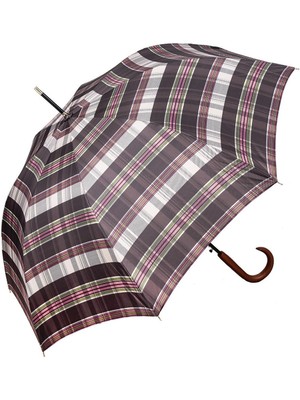 Normadia Kadın Uzun Baston Şemsiye Ekose Çok Renkli 23
