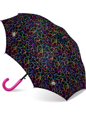 Renkli Kalp Desenli Çocuk Şemsiyesi, Eğlenceli ve Şık Koruma Aracı