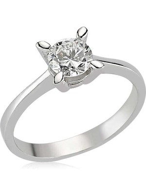 Inure Jewelry Gümüş Tek Taş Bayan Yüzük