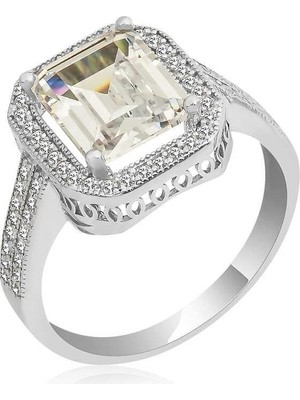 Inure Jewelry ​gümüş Beyaz Baget Bayan Yüzük