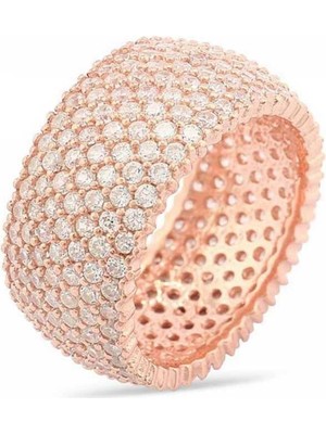Inure Jewelry Gümüş 7 Sıra Rose Tamtur Bayan Yüzük