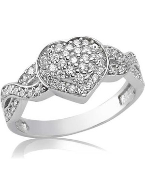 Inure Jewelry Gümüş Sonsuzluk Kalp Bayan Yüzük