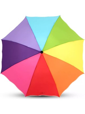 Normadia Renkli ve Dayanıklı Gökkuşağı Şemsiye, Rüzgar Geçirmez Tasarım