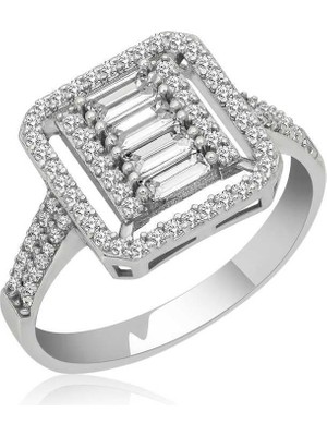 Inure Jewelry Gümüş Baget Kesim Kadın Yüzük