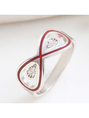 Inure Jewelry Gümüş Zirkon Taşlı Sonsuzluk Kadın Yüzük