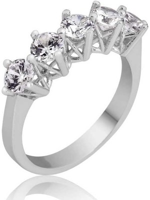 Inure Jewelry Gümüş 5 Taş Bayan Yüzük